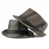 Весна-лето, новый винтажный клетчатый цилиндр, мужская шерстяная шляпа для мужчин среднего и пожилого возраста, джазовая шляпа