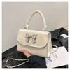 Spring Fashion Retro Butterfly Knot Shoulder Bag Street Style Pu Handbag Black White Pink Green