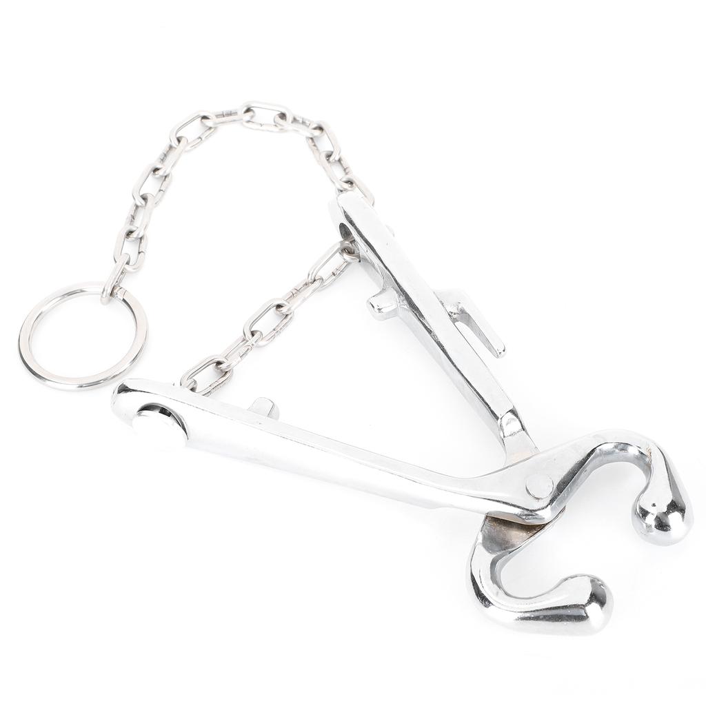 Cow Nose Pliers Stainless Steel Cattle Nose Ring Pliers with Chain Cattles Traction Clamp