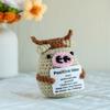 Funny Crochet Emotional Support Cow Doll With Card Desktop Ornament Handmade Knitted Positive Energy Cow Doll Christmas Gifts