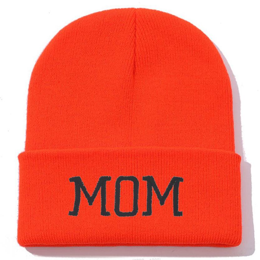 Xiyin embroidery flower MOM DAD knitted hat versatile wool hat outdoor cycling pullover hat