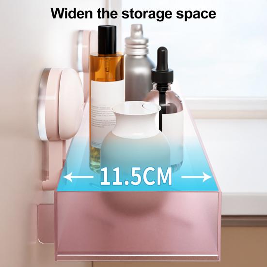 Полка для хранения в ванной, органайзер для душа на присосках, высокая грузоподъемность, простая установка, настенная плавающая полка