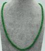 Genuine Top Natural 2X4MM Jadeite Multifaceted Gem Beaded Necklace 18 "