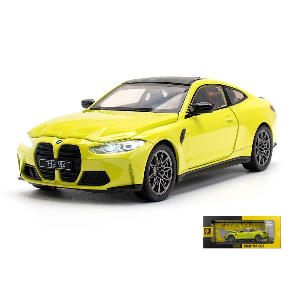 Масштаб 1/23 BMW M4 G82, модель автомобиля из сплава, литой под давлением автомобиль, звуковой свет, коллекция для любителей автомобилей, детский подарок на день рождения, металлические игрушки для мальчиков