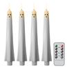2/4/6 Pack Ghost Taper Candles Battery Operated Flameless Taper Candles with Remote and Timer Halloween Dinner Decoration Indoor
