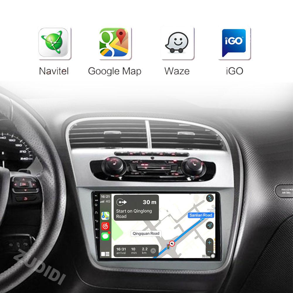 Car Radio Android 16 QLED Screen Qualcomm For Seat Leon 2 MK2 Altea XL 2004-2015 Car Stereo Head Unit DSP 48EQ Carplay NO 2din hxqgn22