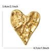 Gold Silver Color Pins Brooch Glossy Pitted Love Brooches  for Fashion Jewelry Gift