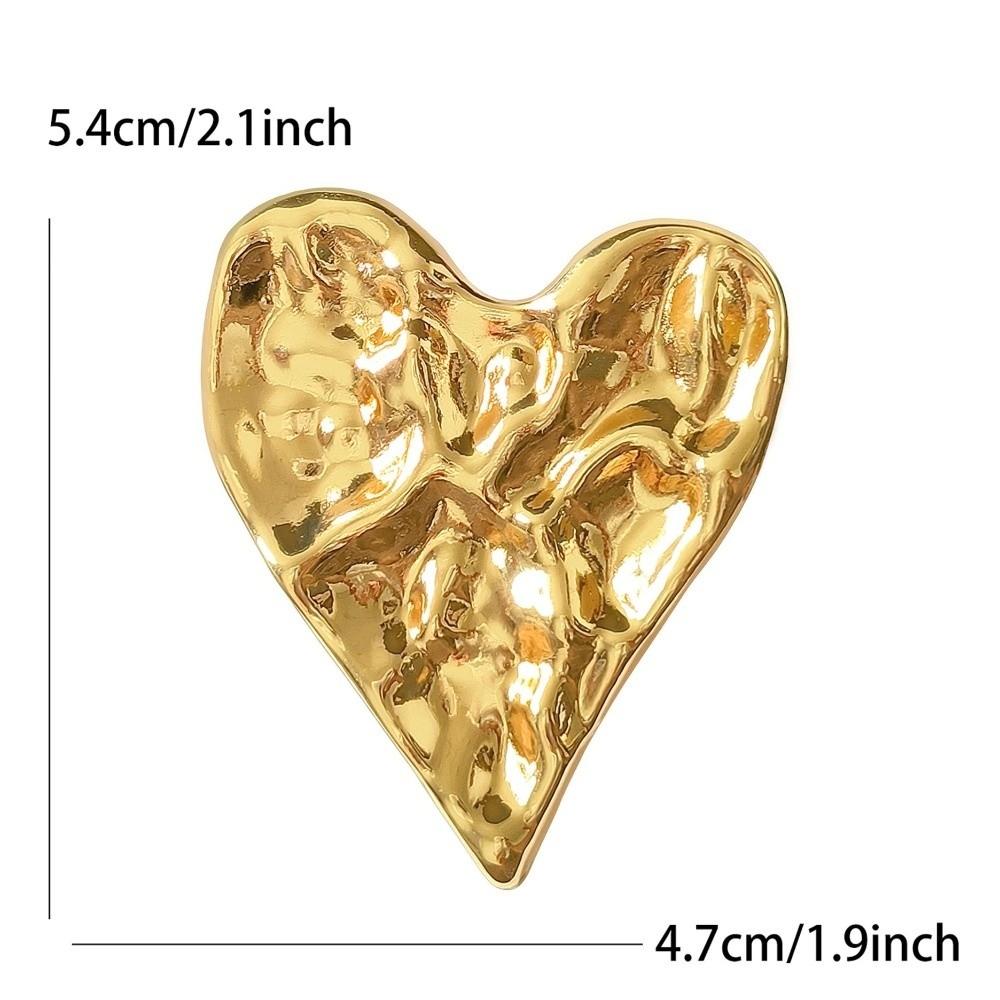 Gold Silver Color Pins Brooch Glossy Pitted Love Brooches  for Fashion Jewelry Gift