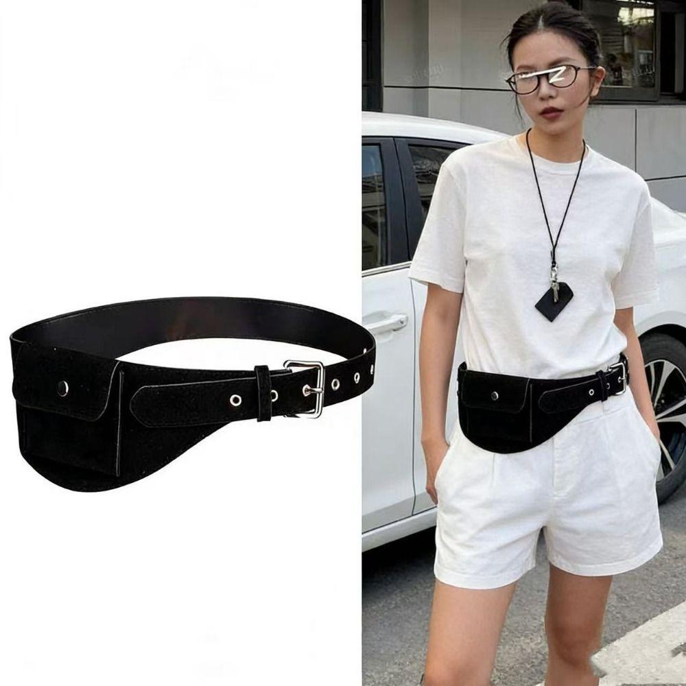 PU Belt Waist Bag Wide Waist Packs Fashion Women Belt Bag Outdoor