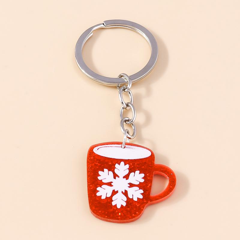 Cartoon Resin Santa Claus Keychain Christmas Snowman Keyring Pendants for Car Key Bag Decor Handmade X'mas Gifts Accessories
