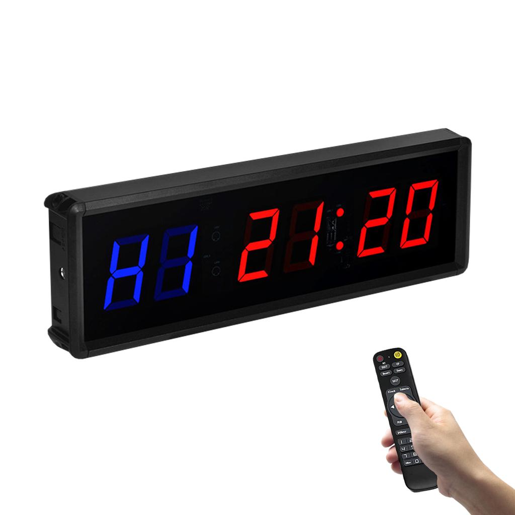 Таймер для спортзала Секундомер Пульт дистанционного управления 1,5 дюйма из алюминиевого сплава с акриловой панелью Пользовательская настройка времени