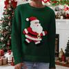 Женский модный пуловер с рождественским принтом, с длинным рукавом и вырезом под горло, вязаный свитер-топ