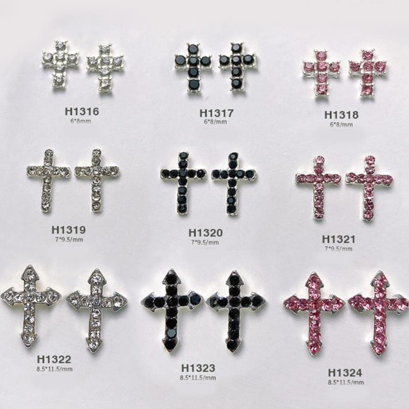 10 шт. 3D крестовые charms для ногтей, сплав, ретро крестовые charms для ногтей, украшения, DIY, сплав, украшения для ногтей