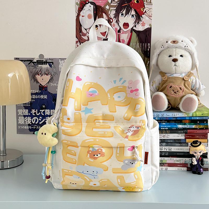 Милый мультяшный кролик, слон, коала, собака, животное, с принтом букв, студенческий рюкзак для учеников средней школы