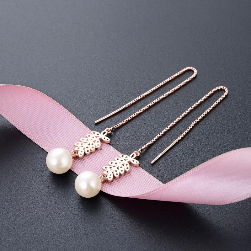 Линдон стерлингового серебра 925 пробы синтетический жемчуг серьги серьги-капли для женщин подарки на свадьбу