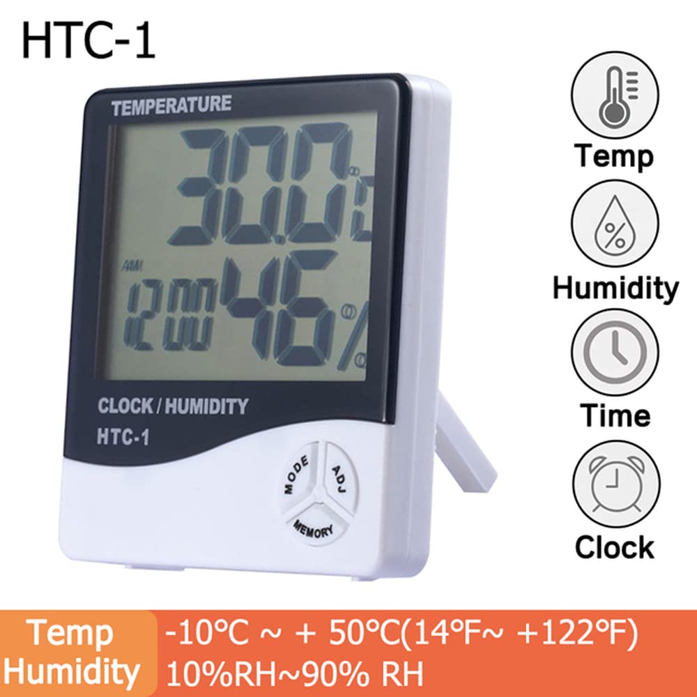 Цифровой ЖК-термогигрометр HTC-2/HTC-1 для дома, помещений, улицы, с часами