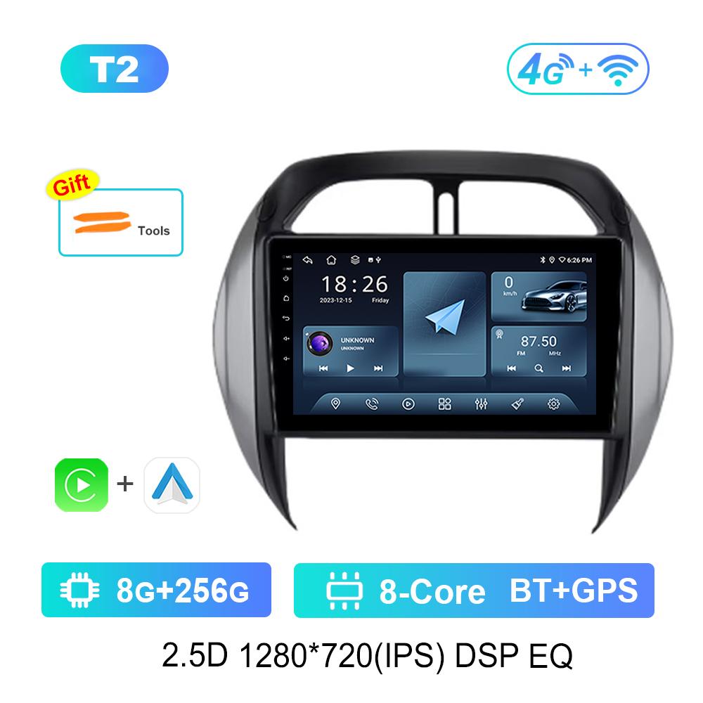 Автомагнитола с ОС Android 9'' для TOYOTA RAV4 2003 - 2005 DSP Стерео 4G WiFi BT Навигация GPS QLED Экран Вентилятор охлаждения