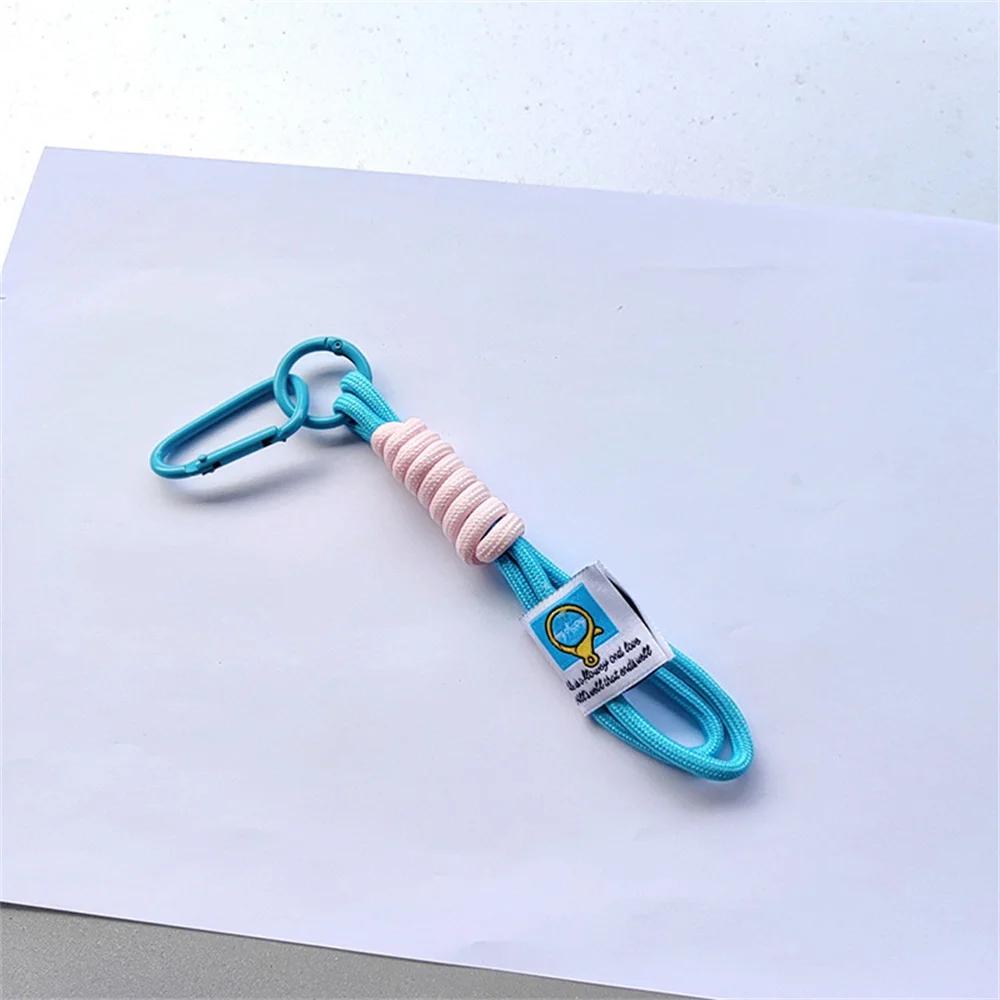 Креативный плетеный шнурок для ключей для телефона, женский чехол, анти-потеряющийся узел, веревочный ремешок, автомобильные брелки, аксессуары для самостоятельного изготовления, модный брелок