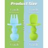 6-Pack Silicone Baby Spoons Stage 1 Baby Fork Chewable Aid Weaning