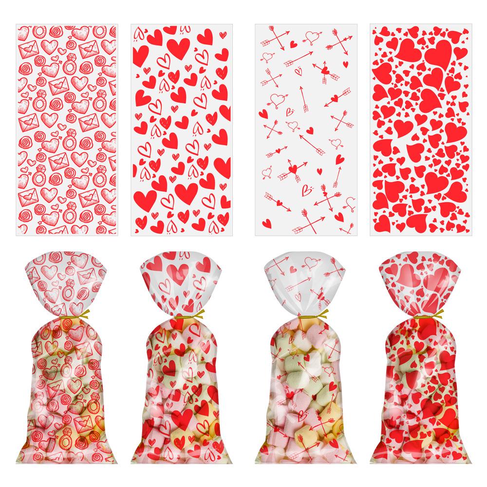 Qixi and Valentine's Red Heart Cupid's Arrow Pattern Candy Bag