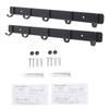 2pcs Coat Rack Wall Mounted 5 Hooks Space Aluminum Punch Free Hanging Coat Rack for Backpack Keys