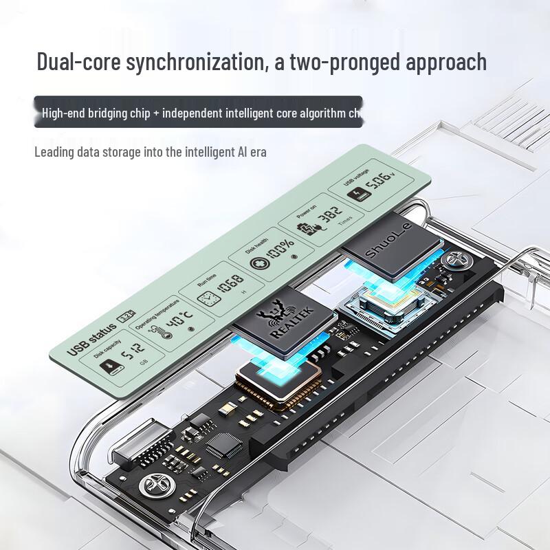 Shuo Le Умный цифровой дисплей USB 3.2 2,5-дюймовый корпус для SATA SSD/HDD