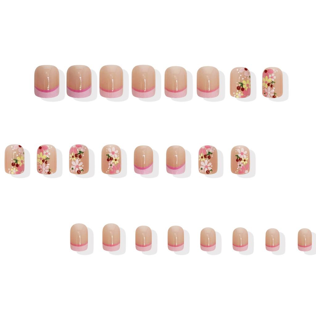 24PCS Nude Fake Nails with French Tip with Not Easy Break or Split Design for Daily and Parties Wearing