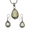 Rutile  Golden Set Earring Jewelry 18-20'' Pendant Quartz Sterling