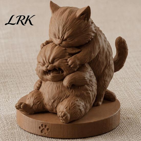Настольное украшение Кошка Фигурка Играющих Кошек, 3D Печатная Игривая Статуэтка, Милое Забавное Украшение Коллекционная Статуэтка Котенка Подарок для Любителей Отпечаток Лапы