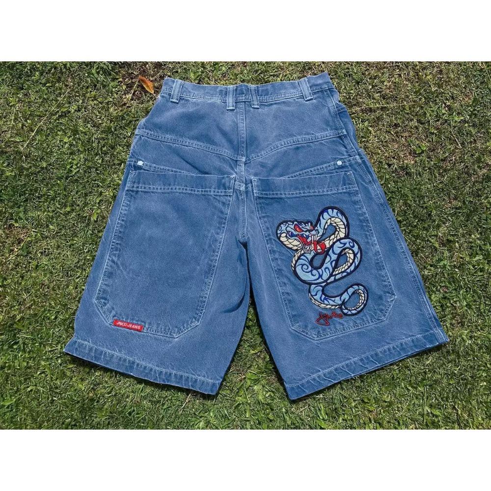 Хип-хоп ретро джинсовые шорты Y2k синяя стирка широкие прямые рабочие брюки мужские и женские уличные шорты одежда