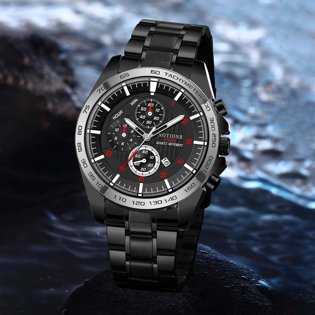 Fashion Business Men's Watch Men's Quartz Watch Stainless Steel Watch Large Dial Watch Casual Men's Watch Sports Watch Calendar Watch