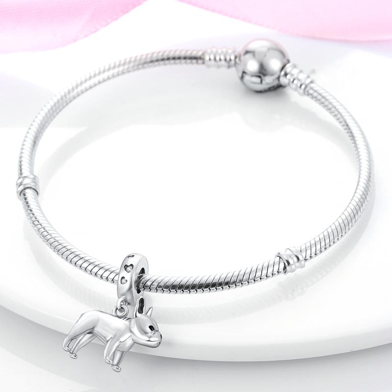 Copper Pet Dog Charms Schnauzer French Bulldog Puppy Paw Beads Fit Original Pendant For Women Bracelet Diy Jewelry