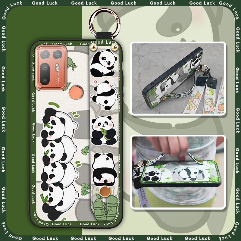 Wrist Strap Shockproof Phone Case For HTC Desire 20 Plus/D20+ Anti-dust Wristband Durable Soft Case Anti-knock Kickstand