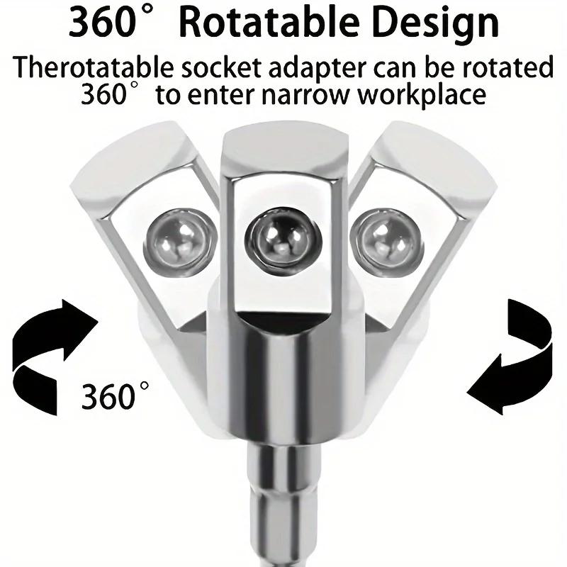 360° электрическая дрель пневматическая отвертка муфта универсальный адаптер шестигранная ручка к квадратной головке вращающийся адаптер соединительный стержень инструмент