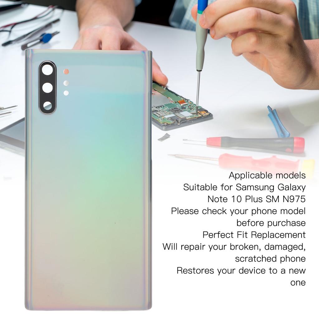 Back Cover Glass Housing Door with Pre Assembled Camera Len Repair Tool Kit for     Note 10 Plus SM N975