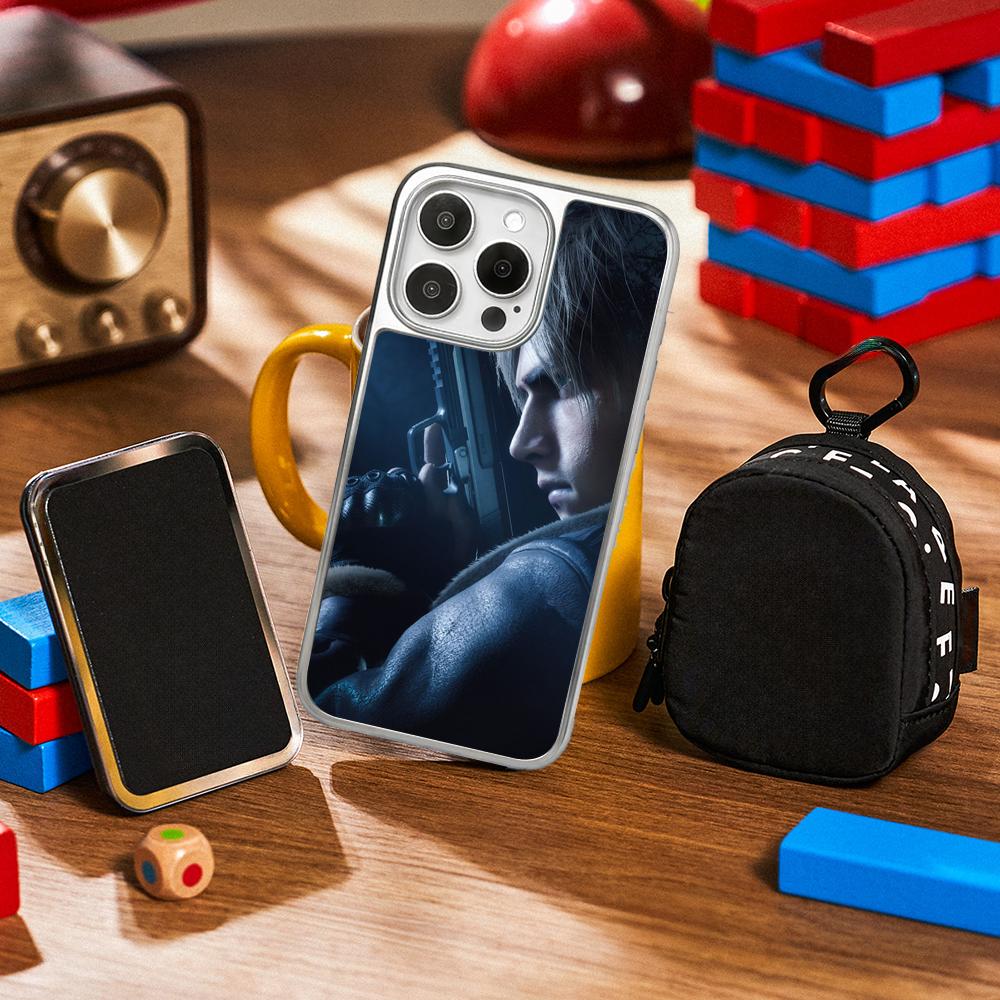 Ада Вонг X Леон горячий игровой плакат Чехол для телефона для iPhone 16 15 14 13 12 11 Pro Max Овечья кожа Серебристый край Защитный чехол