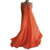 Bohemian Orange V-neck Maxi Dress 2025 - Plus Size Summer Suspender Style