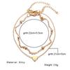 Summer Beach Golden Round Bead Foot Chain Simple Temperament Heart-shaped Anklet Multi-layer Thin Chain Woman