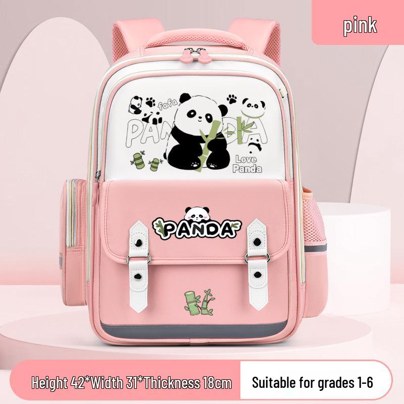 Детский рюкзак Panda Huahua - Большой объем, защита позвоночника, снижение нагрузки, двойные плечевые лямки для 3-6 классов