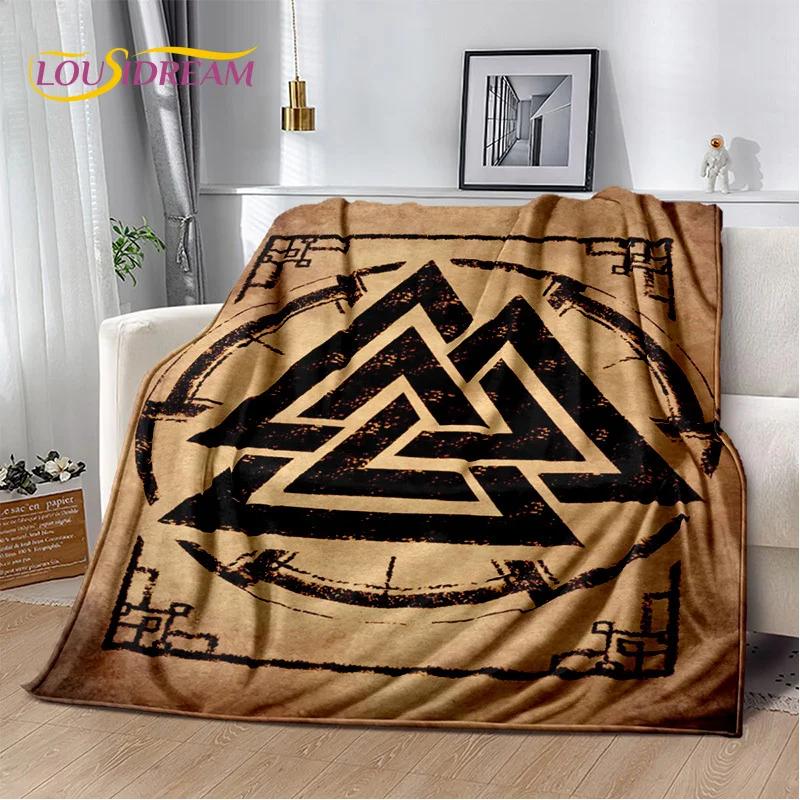 3D скандинавские символы мифологии викингов Один мультфильм плюшевое фланелевое одеяло плед для гостиной спальни кровати дивана пикника детей