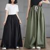 Dimanaf 2024 Summer Plus Size Women Long Pants Trousers Loose Wide Leg Pants Casual Solid Vintage Large Size Casual Pants