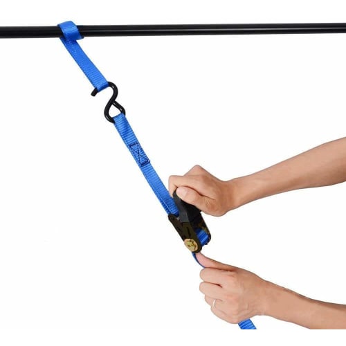 Soft Loop Tie-Down Straps, 300kg/800kg Load Capacity with Locking Straps for Safe and Confident Trailing with Breaking Strength for ATVs and UTVs - Bl