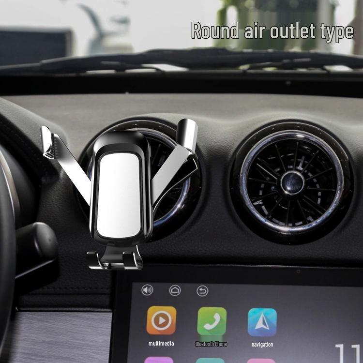 Треугольный гравитационный держатель для телефона в автомобиль с бесшумным механизмом для круглых воздуховодов