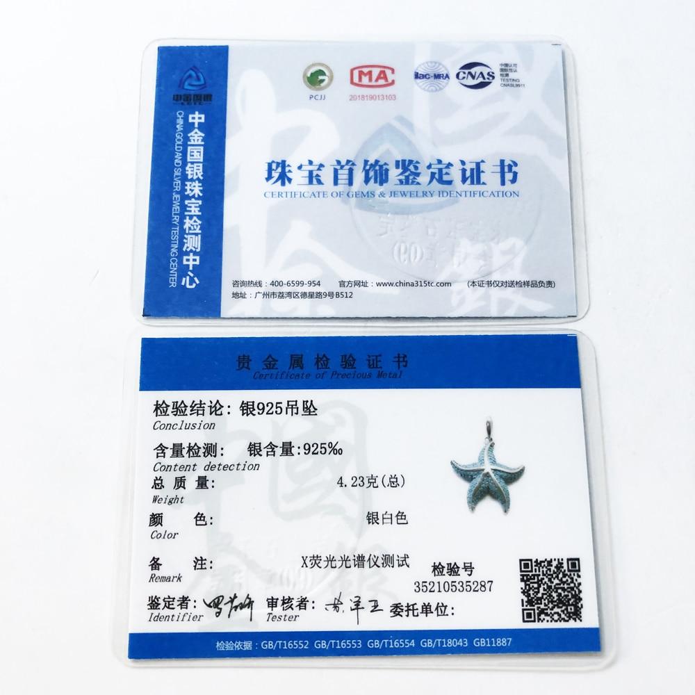 Pendant Blue Oceanstar , Fine Jewelry Secrets Of The Deep Sea Europe Bijoux Accessories 925 Sterling Silver Gift For Woman