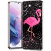 Чехол для телефона Samsung Galaxy S24 Ultra S23 FE S22 S20 S21 5G S10 S9 Plus S10E S8 Мягкий Прозрачный милый Розовые Фламинго лист Чехол