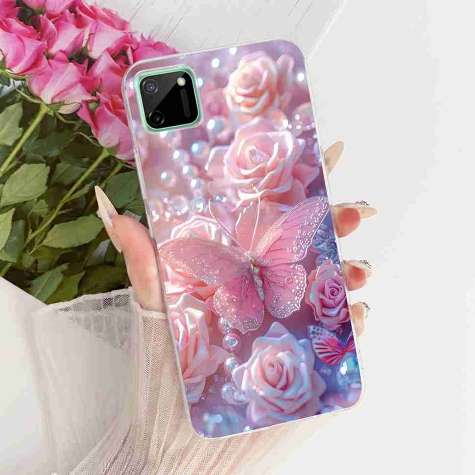 For Oppo Realme C11 Case RMX2185 Cute Cat Cartoon Soft Silicone Phone Back Cover For Realme C11 C 11 RealmeC11 2020 Case Capa