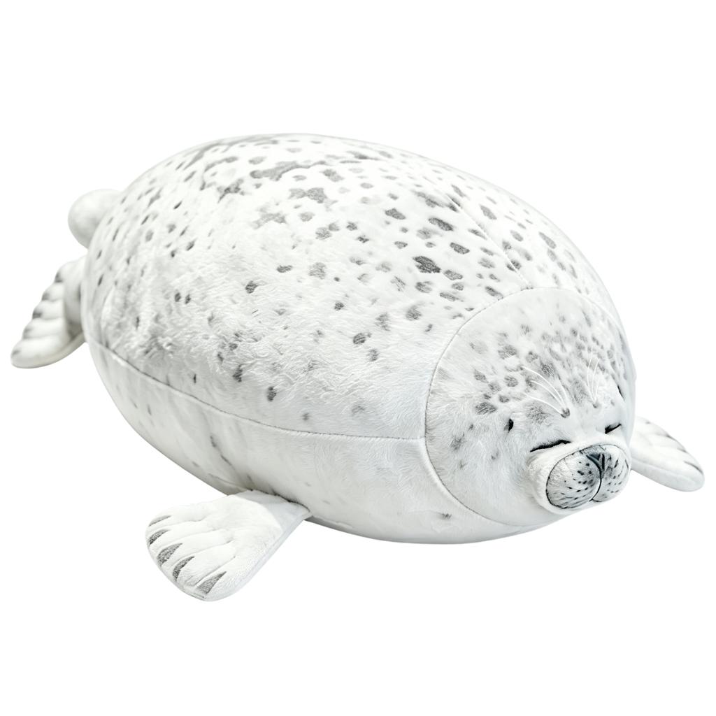 Angry Spotted Seal Pillow Chubby 3D Novelty Sea Lion Doll Plush Stuffed Toy, Baby Sleeping Pillow Children's Boy and Girl Gift