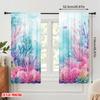 2pcs,2D Plane Printing Pattern Curtains Coral Dreamscape Polyester Woven (without Rod) Decorations Inside Ldeal for Home &