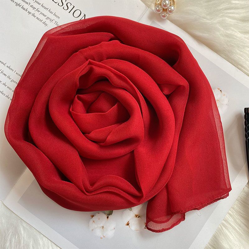 Hangzhou Silk Scarf for Women Versatile Mulberry Silk Scarf for Summer Sun Protection Beach Towel Solid Color Mother Long Shawl