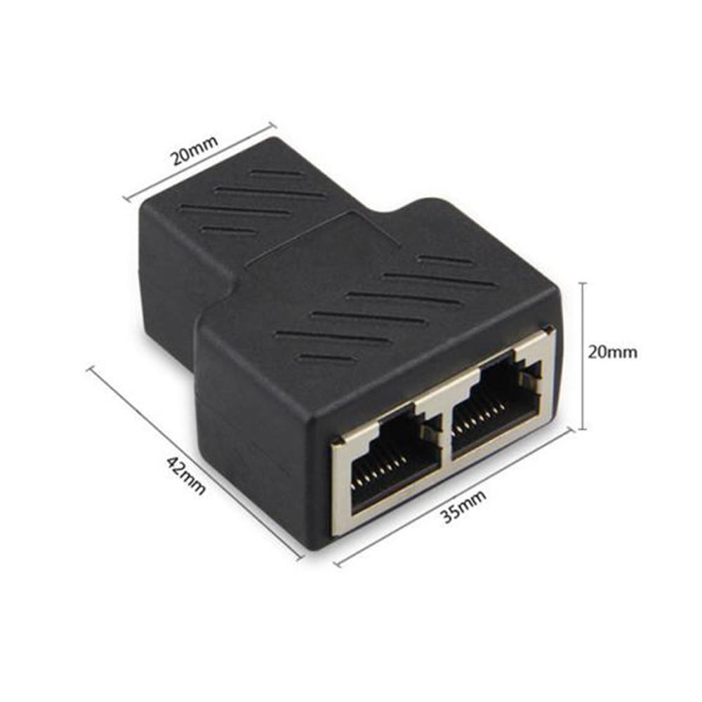 LAN Docking Plug 1 To 2 Ways Extender Coupler RJ45 Splitter Adapters Network Connector